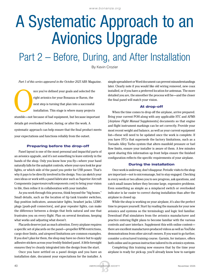Avionics Upgrade Part 2